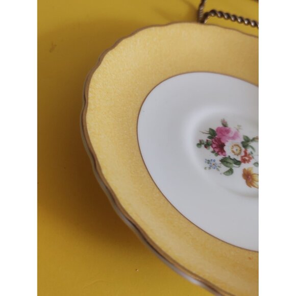 Royal Cauldon England Bone china wide mouth tea cup and saucer  Yellow, Floral - Picture 7 of 13